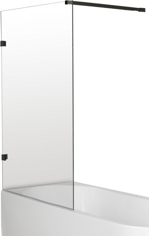 Luca Varess Solid enkele badwand 95 cm helder glas mat zwart profiel