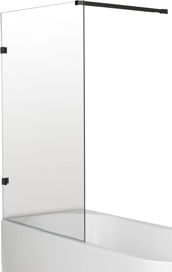 Luca Varess Solid pare-baignoire simple 95 cm verre transparent profil noir mat