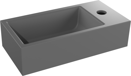 Luca Varess Cubic lave-mains 40,5 x 20 cm porcelaine gris mat
