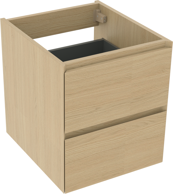 Facet natural oak basin cab. 2 drawers 45cm