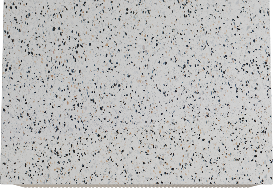 Storke Ribs zwevend badkamermeubel 75 x 52 cm ruwe eik met Tavola enkel tablet in mat wit/zwart terrazzo, Verticale symmetrische rechte ribbel