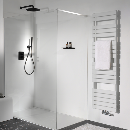 Vipera Vulcan sèche-serviettes simple 70 x 190 cm chauffage central blanc mat raccordements latéral et central possibles 1.575W