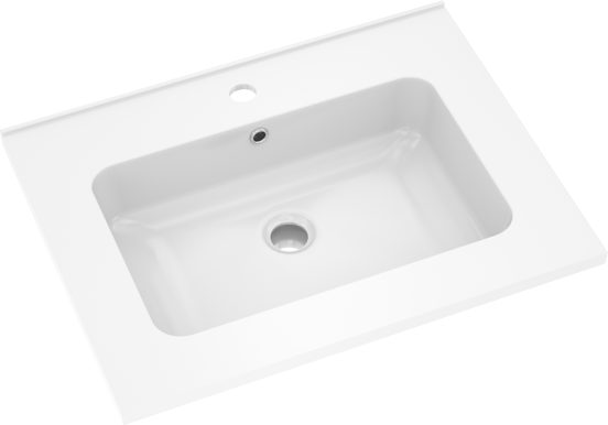 Linie Vano plan simple marbre composite brillant 60 x 46 cm