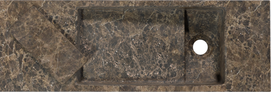 Balmani Mood Handwaschbecken: Dark Emperador Marmor, 65 x 20 cm