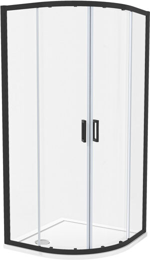 Luca Varess Vidor Eckdusche Viertelkreis, 90 x 90 cm, Klarglas, mattschwarzes Profil