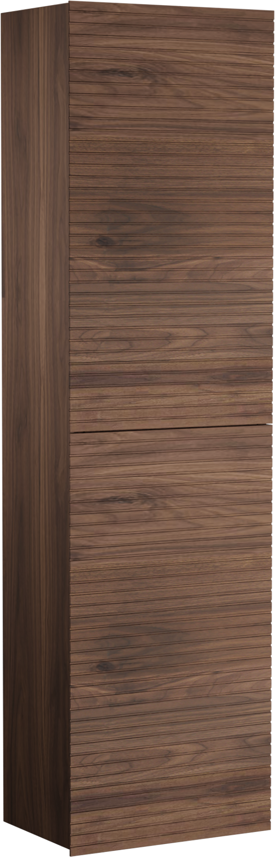 Balmani Forma Badhochschrank: Hängend, horizontale Rippen, Amerikanischer Nussbaum, 42 x 30 x 150 cm