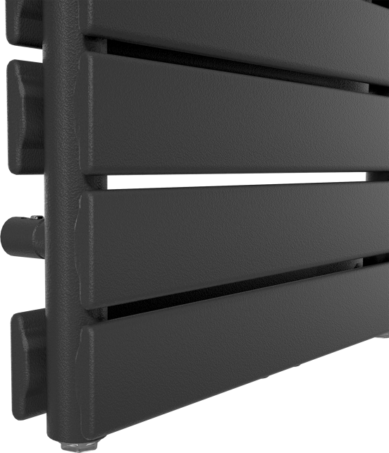 Vipera Vulcan dubbele handdoekradiator 60 x 183,5 cm centrale verwarming mat zwart zij- en middenaansluiting 1.975W