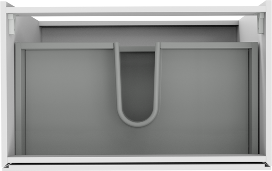 Storke Edge meuble sous-vasque a poser 85 x 52 cm blanc brillant 3 tiroirs
