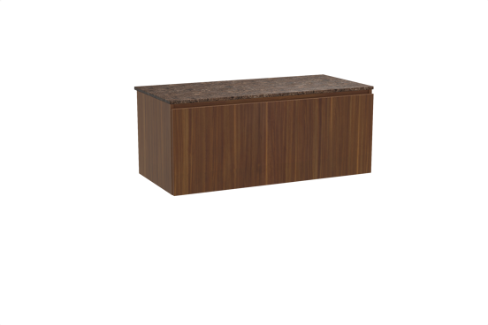 Balmani Sfera hängendes Möbelstück Set: 120 x 55 cm, Amerikanischer Nussbaum, mit Stretto Einzel- oder Doppel Waschtischplatte, Marmor Dark Emperador