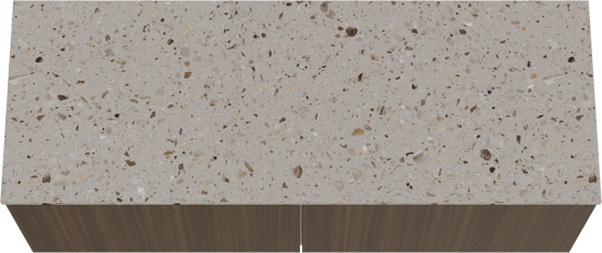Balmani Sfera meuble salle de bains suspendu 150 x 55 cm eucalyptus avec Stretto tablette simple ou double en terrazzo greige terrazzo