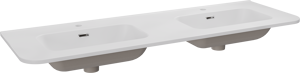 Storke Kera Soft dubbele wastafel mat witte porselein 140 x 46 cm
