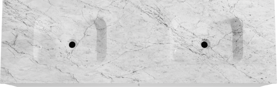 Balmani Mitra meuble salle de bains suspendu 180 x 55 cm blanc mat avec Tablo Arcato double vasque en marbre carrara