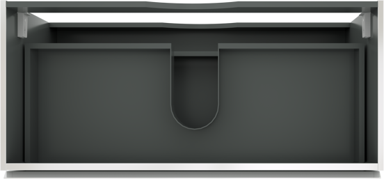 Linie Lado meuble sous-vasque suspendu 100 x 46 cm blanc brillant 2 tiroirs