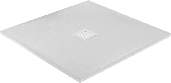 Balmani Vega receveur de douche 80 x 80 cm marbre composite blanc texture ardoise
