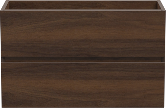 Storke Edge zwevende wastafelonderkast 80 x 40 cm notenhout 2 lades