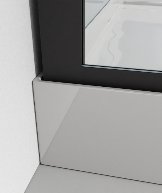 Luca Varess Talan kwartronde douchecabine met schuifdeuren 90 x 90 cm helder glas mat zwart profiel