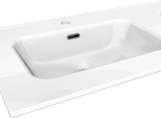 Linie Baro dubbele wastafel glanzend witte porselein 120 x 46 cm