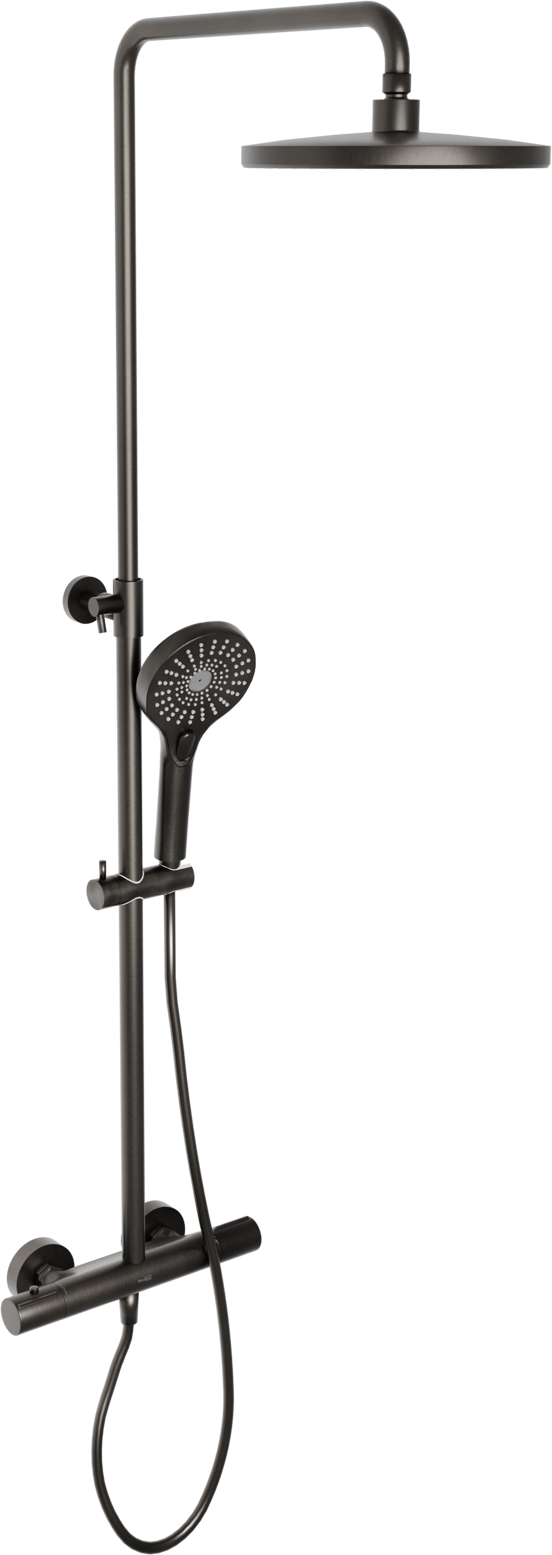 Blaufoss Onos 250 thermostatische kraan regendoucheset Brushed GunMetal