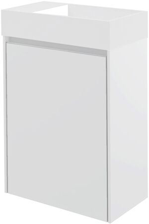 Storke Edge zwevend toiletmeubel 40 x 22 cm mat wit met Fada wastafel in matte Solid Surface