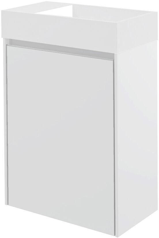 Storke Edge zwevend toiletmeubel 40 x 22 cm mat wit met Fada wastafel in matte Solid Surface