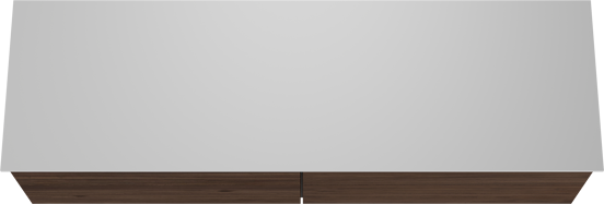 Balmani Forma zwevend badmeubel 180 x 55 cm amerikaans notenhout met Stretto enkel of dubbel wastafelblad in solid surface mat wit, Horizontale symmetrische rechte ribbel