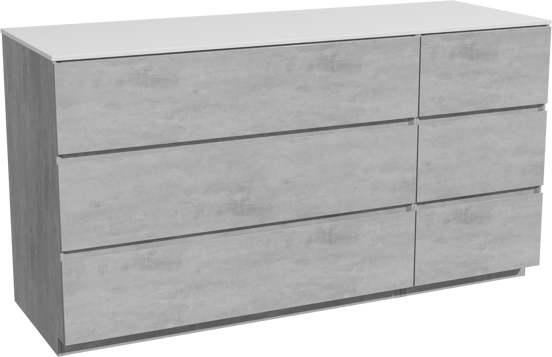 Storke Edge freistehendes Möbelstück Set: 150 x 52 cm, Beton dunkelgrau, mit Tavola Einzel- oder Doppel Waschtischplatte, Solid Surface Weiß matt