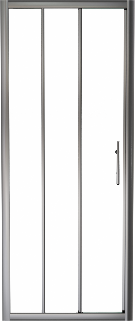 Linie Cadiz driedelige douche schuifdeur 80 cm x 190 cm Helder glas geborsteld chroom profiel
