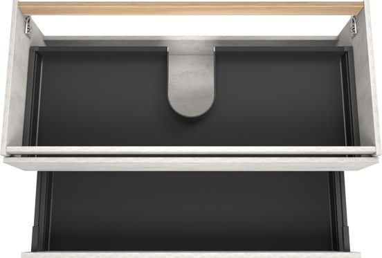 Balmani Lucida meuble sous-lavabo suspendu 120 x 55 cm béton gris argent 2 tiroirs