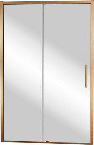Balmani Senses Design porte coulissante à gauche 160 cm x 210 cm verre miroir reflex, Profil Brushed Rosegold
