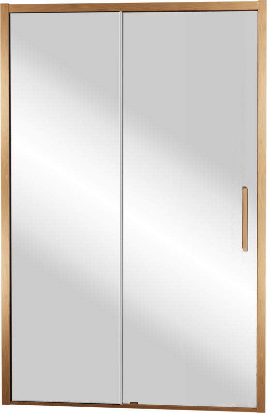 Balmani Senses Design douche schuifdeur links 140 cm x 210 cm Reflex spiegelglas, Brushed Rosegold profielen