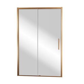 Balmani Senses Design douche schuifdeur links 140 cm x 210 cm Reflex spiegelglas, Brushed Rosegold profielen