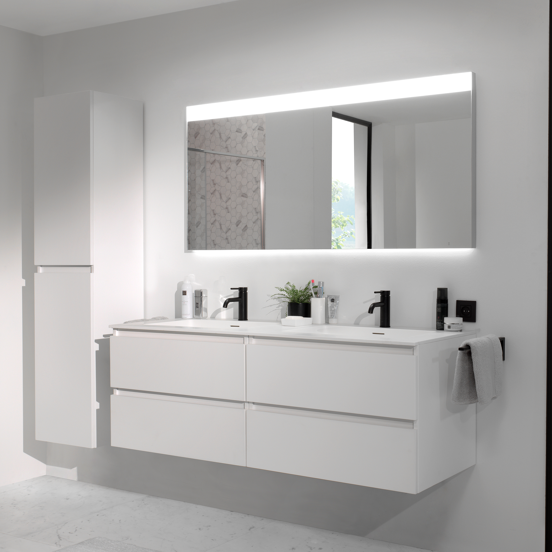 Storke Lucera miroir rectangulaire lumineux et anti-buée 150 x 70 cm