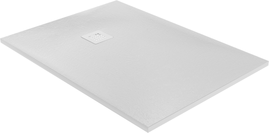 Balmani Vega douchebak 110 x 80 cm composietmarmer mat wit leisteenstructuur