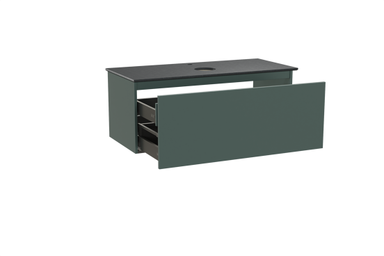 Balmani Sfera meuble salle de bains suspendu 120 x 55 cm forest avec Facetta tablette simple en granit noir