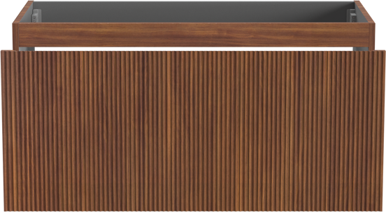 Storke Ribs meuble sous-vasque suspendu 105 x 52 cm noyer 2 tiroirs