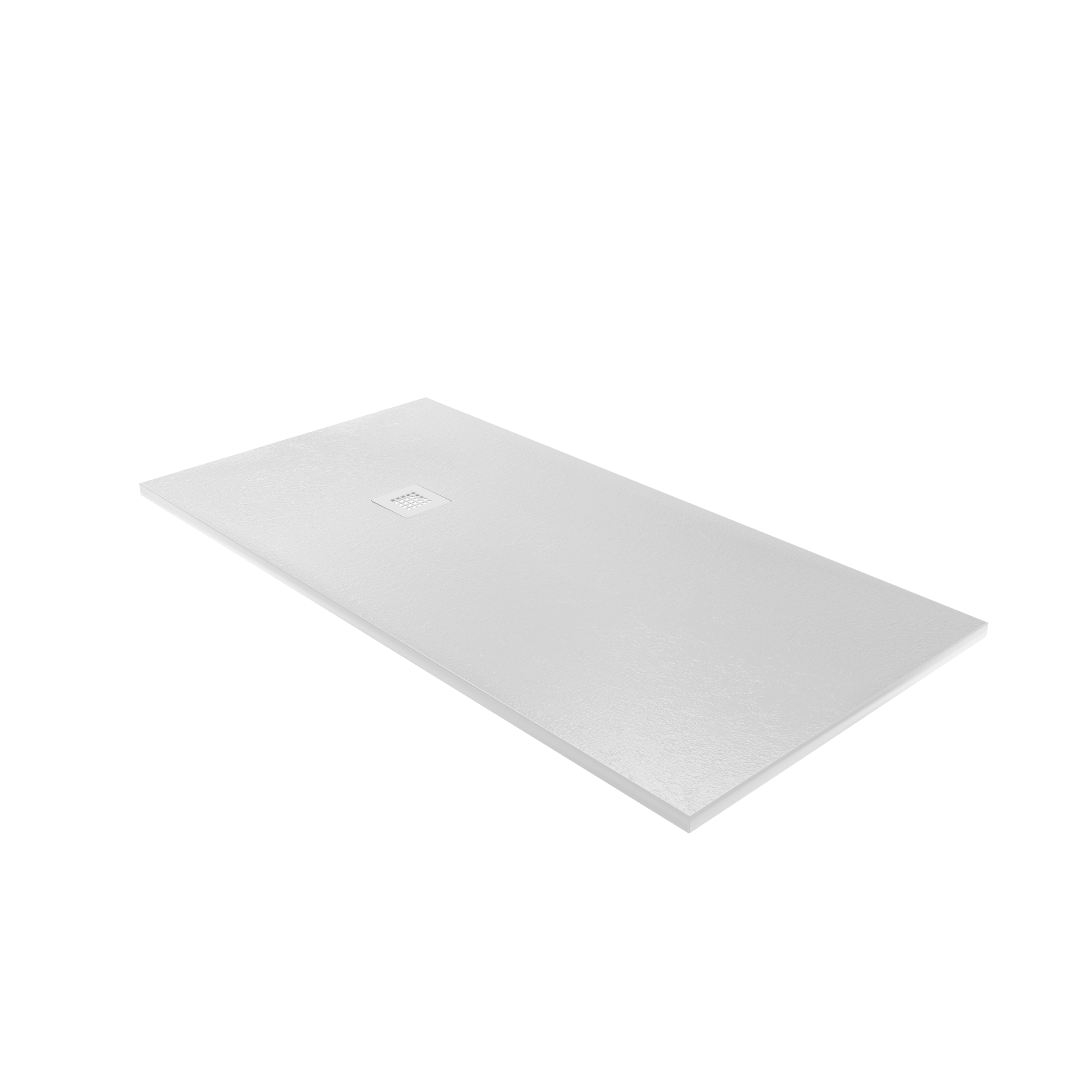 Balmani Vega douchebak 160 x 80 cm composietmarmer mat wit leisteenstructuur