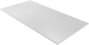 Balmani Vega douchebak 160 x 80 cm composietmarmer mat wit leisteenstructuur