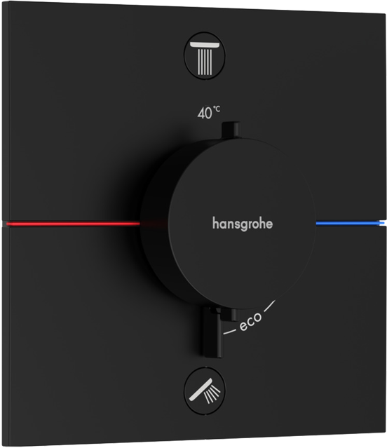 Hansgrohe Showerselect Comfort E Unterputz-Duschthermostat 2 Verbraucher Schwarz matt