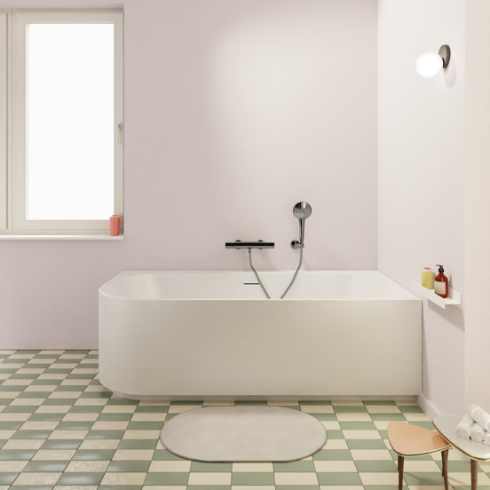 Luca Varess Laguna tweepersoons hoekbad rechts 170 x 85 cm acryl mat wit