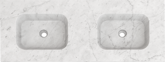 Balmani Tablo Arcato dubbele wastafel Carrara marmer 135 x 55 cm