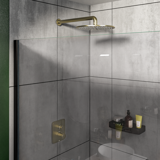Blaufoss Smartbox Softline Thermostat-Duscharmatur: Unterputz, 2 oder für 3 Verbraucher, Brushed Champagne Gold, Einbauelement inklusive