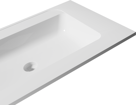 Balmani Tablo Strada dubbele wastafel glanzend composiet marmer 180 x 55 cm