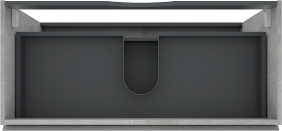 Linie Lado staande wastafelonderkast 100 x 46 cm beton donkergrijs 3 lades