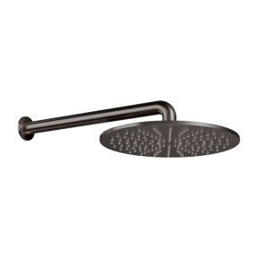 Blaufoss Round 300 ronde regendouchekop met muursteun 30 cm Brushed GunMetal