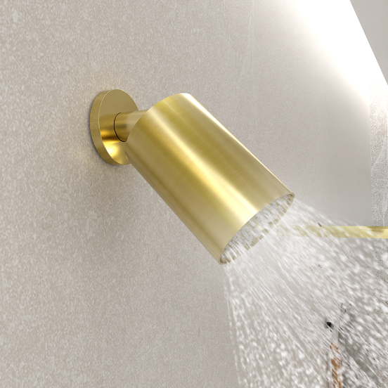 Blaufoss Luxor 90 Duschkopf Rund, 14 x 9 cm, Wandmontage, Brushed Gold