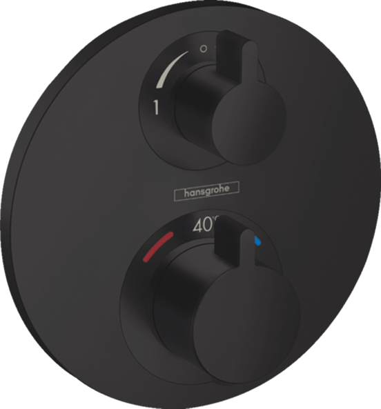 Hansgrohe Ecostat S Thermostat-Duscharmatur: Unterputz, Schwarz matt