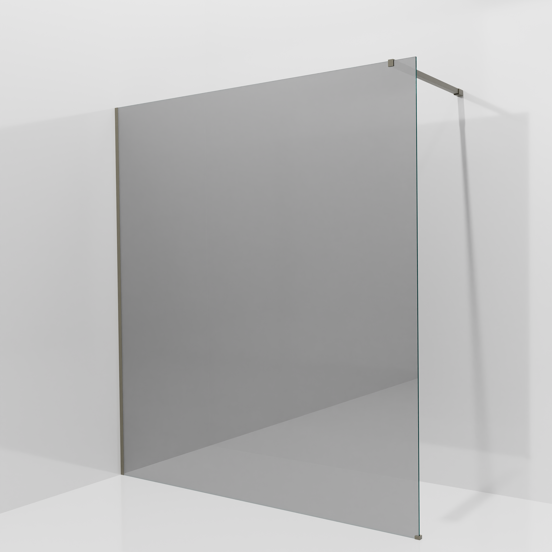 Balmani Modular douche à l'italienne: 180 x 200 cm, Verre miroir reflex, avec coating, Profil Gris pierre