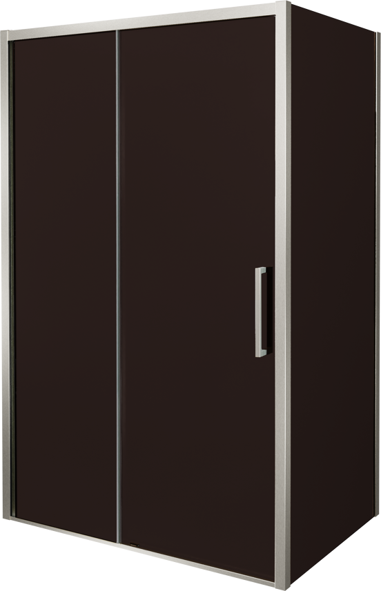 Balmani Senses Design douchehoek met linkse schuifdeur en vaste zijwand, 120 x 100 cm, Brons, Brushed CoolMetal profielen