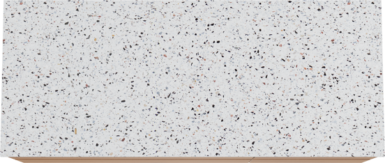 Balmani Mitra zwevend badkamermeubel 135 x 55 cm teak met Stretto enkel of dubbel tablet in mat wit/zwart terrazzo