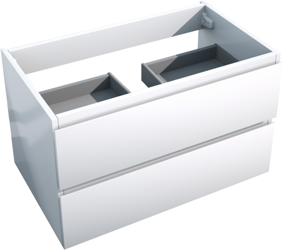 Storke Delta zwevende wastafelonderkast 80 x 48 cm glanzend wit 2 lades